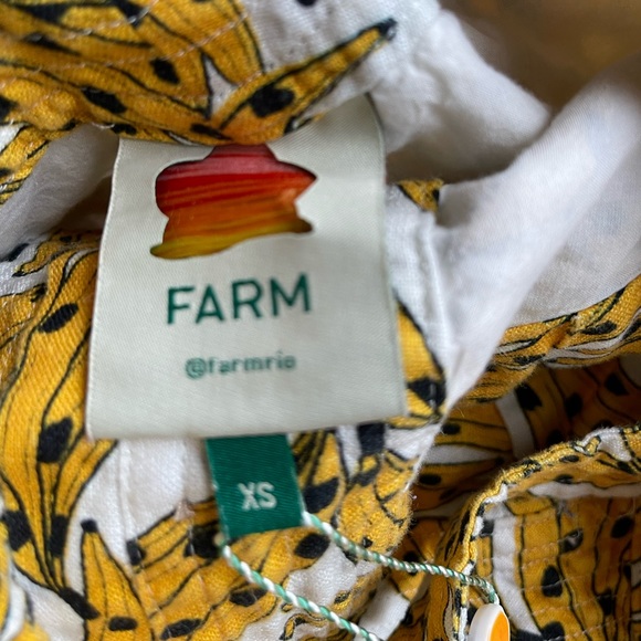 FARM RIO super cute linen/cotton lined dress; XS, wooden buttons, cross straps - Picture 12 of 15